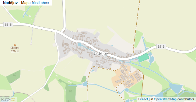 Nadějov - mapa části obce
