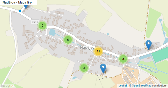 Nadějov - mapa firem