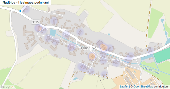 Nadějov - mapa podnikání