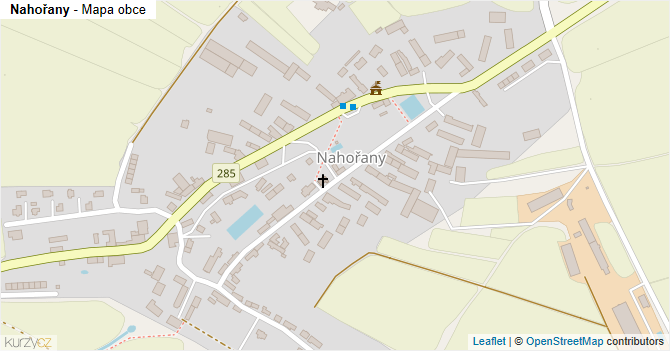 Nahořany - mapa obce