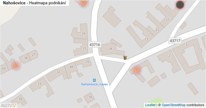 Nahošovice - mapa podnikání