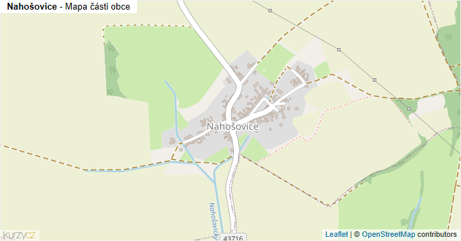 Nahošovice - mapa části obce