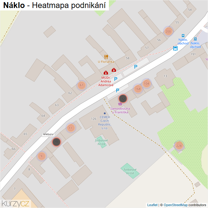 Mapa Náklo - Firmy v obci.