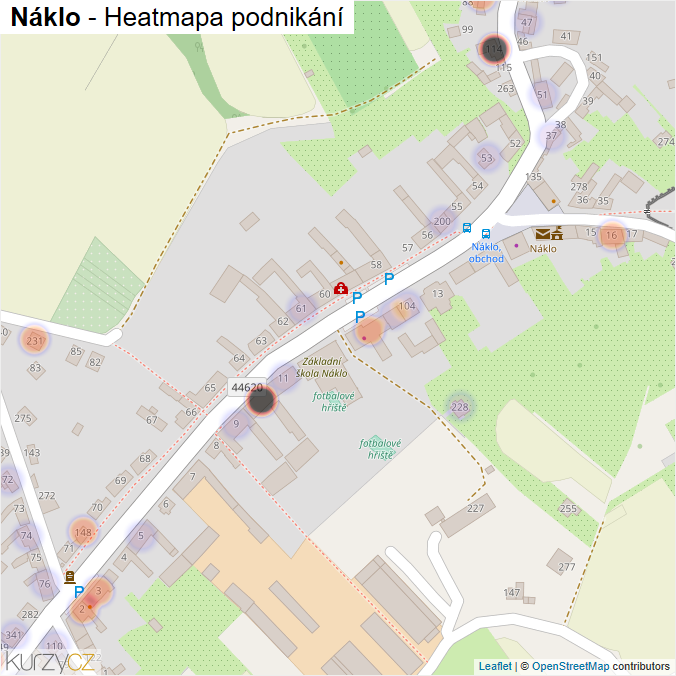 Mapa Náklo - Firmy v části obce.