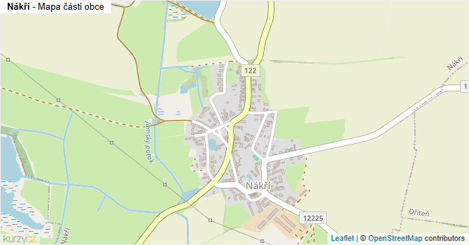 Nákří - mapa části obce