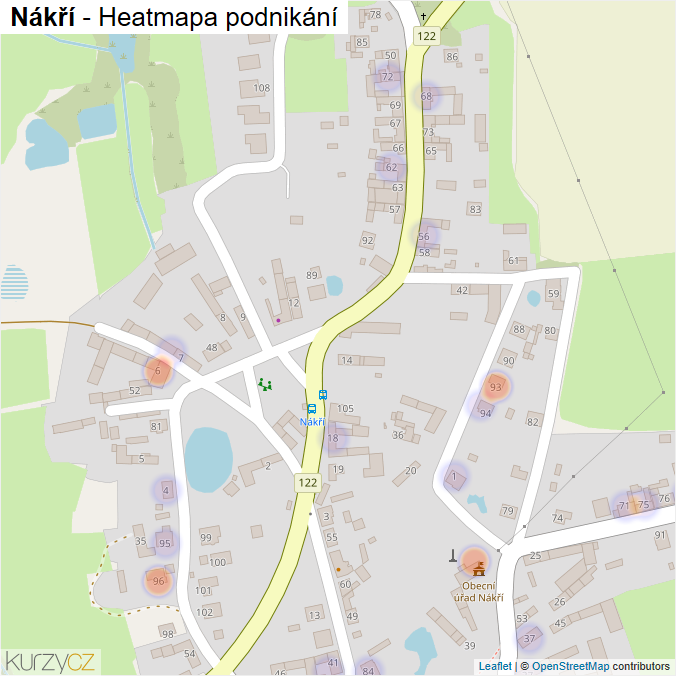 Mapa Nákří - Firmy v části obce.