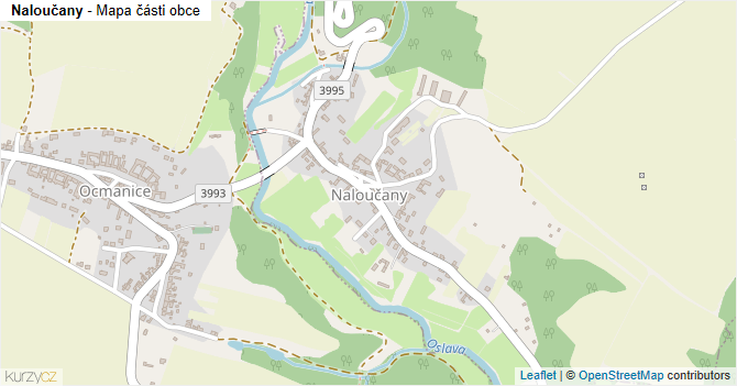 Naloučany - mapa části obce