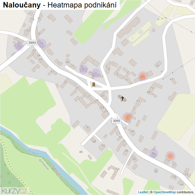 Mapa Naloučany - Firmy v části obce.