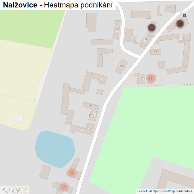 Mapa Nalžovice - Firmy v obci.