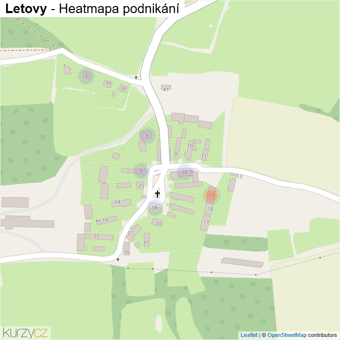 Mapa Letovy - Firmy v části obce.