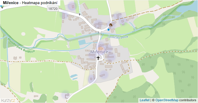 Miřenice - mapa podnikání