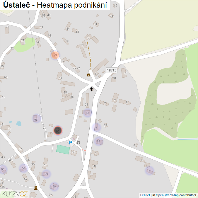 Mapa Ústaleč - Firmy v části obce.