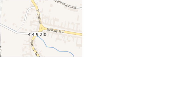 Biskupství v obci Náměšť na Hané - mapa ulice