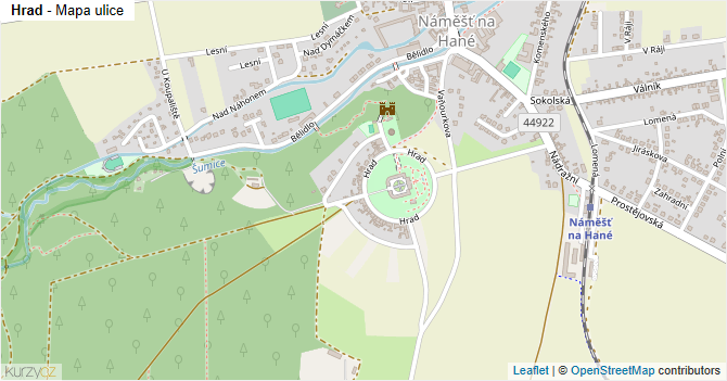 Hrad - mapa ulice