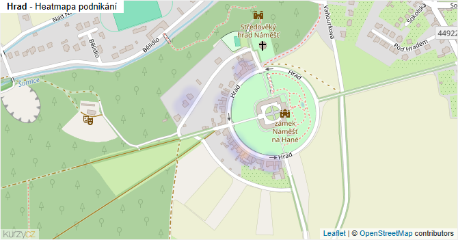 Hrad - mapa podnikání