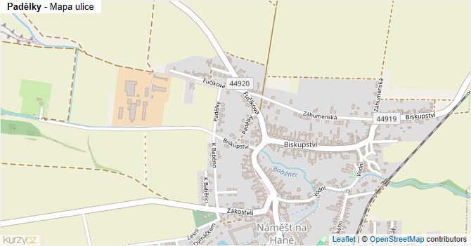 Padělky - mapa ulice