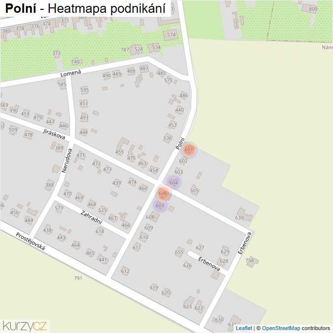 Mapa Polní - Firmy v ulici.