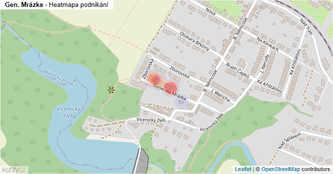 Gen. Mrázka - mapa podnikání
