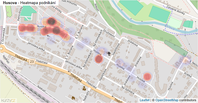 Husova - mapa podnikání