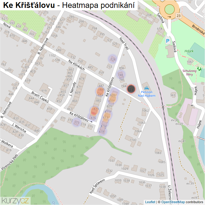 Mapa Ke Křišťálovu - Firmy v ulici.