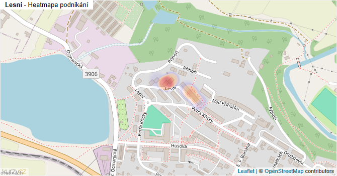 Lesní - mapa podnikání