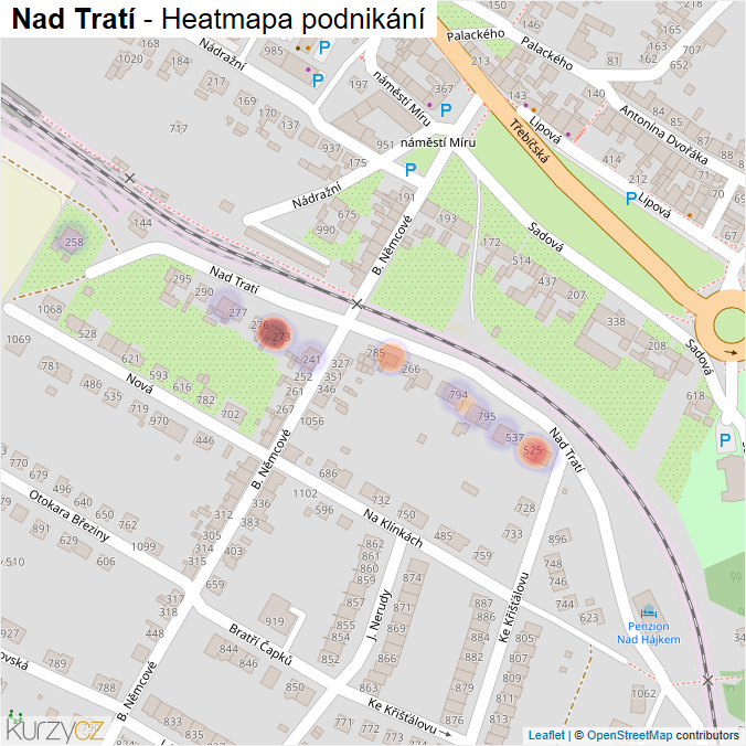 Mapa Nad Tratí - Firmy v ulici.