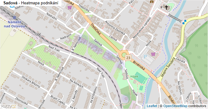 Sadová - mapa podnikání