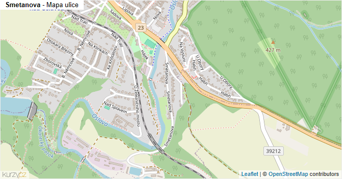 Smetanova - mapa ulice