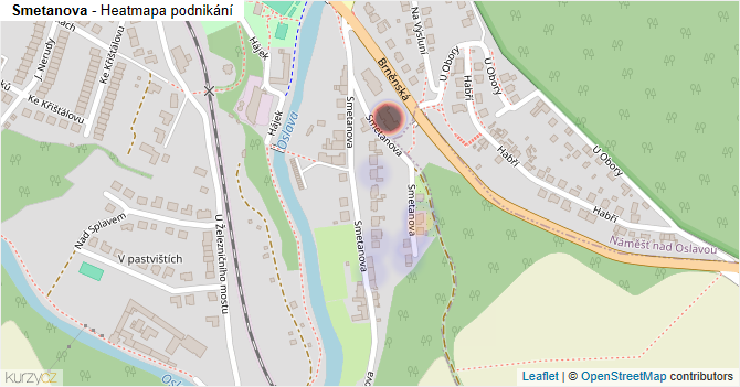 Smetanova - mapa podnikání
