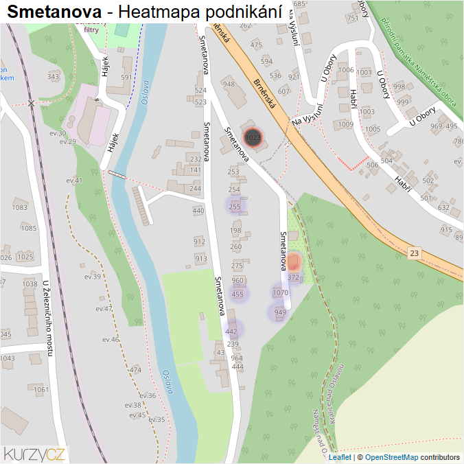 Mapa Smetanova - Firmy v ulici.