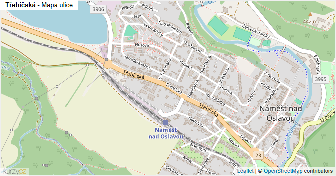 Třebíčská - mapa ulice