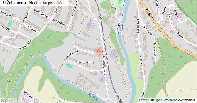 U Žel. mostu - mapa podnikání