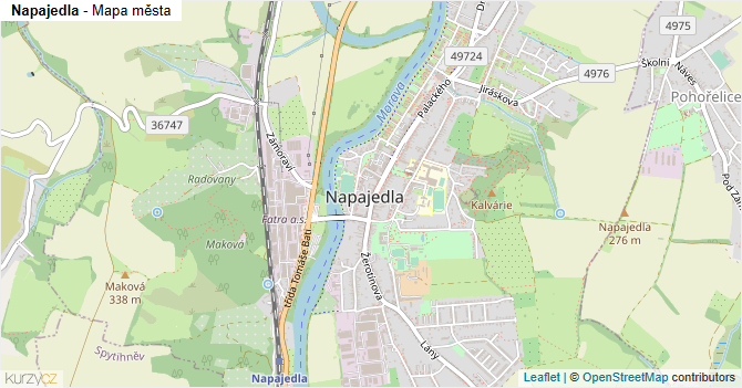 Napajedla - mapa města