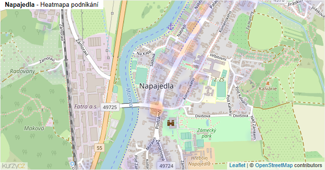 Napajedla - mapa podnikání