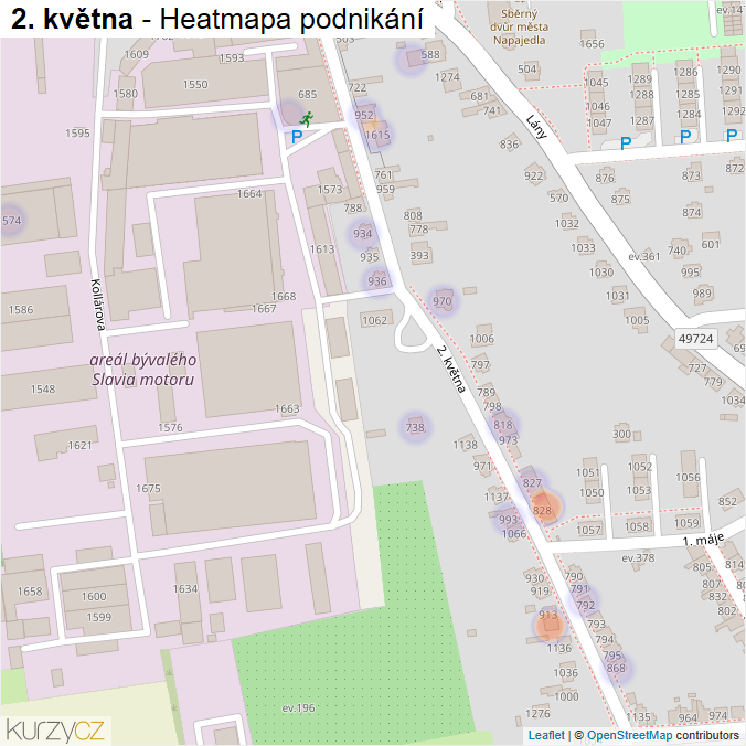 Mapa 2. května - Firmy v ulici.