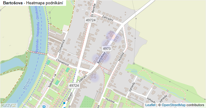 Bartošova - mapa podnikání