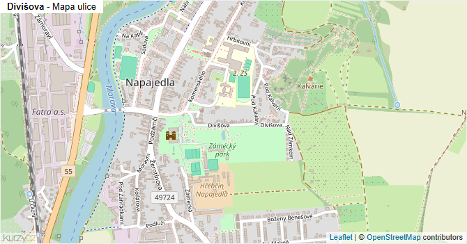Divišova - mapa ulice