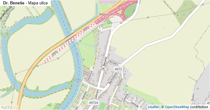 Dr. Beneše - mapa ulice