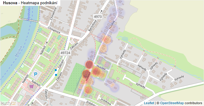 Husova - mapa podnikání