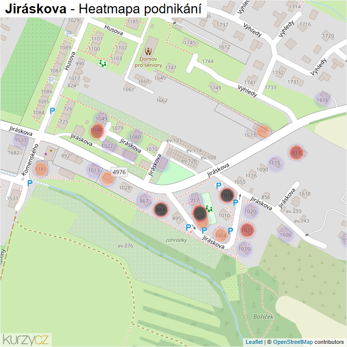 Mapa Jiráskova - Firmy v ulici.