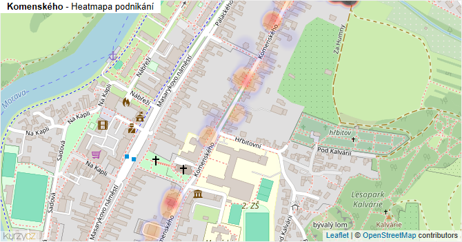 Komenského - mapa podnikání