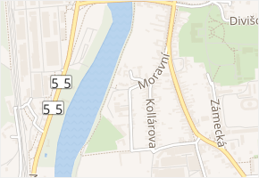Moravní v obci Napajedla - mapa ulice