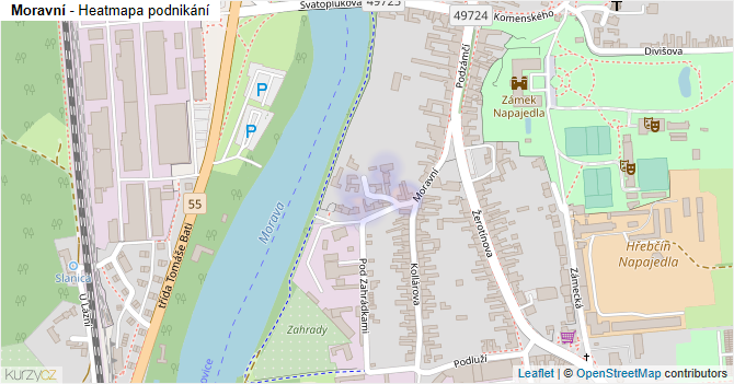 Moravní - mapa podnikání