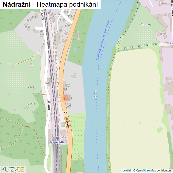 Mapa Nádražní - Firmy v ulici.