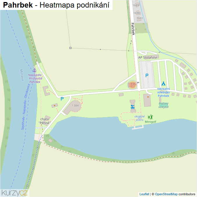 Mapa Pahrbek - Firmy v ulici.