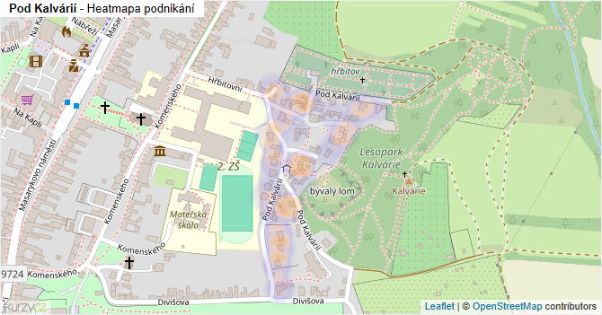 Pod Kalvárií - mapa podnikání