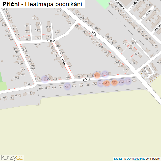 Mapa Příční - Firmy v ulici.