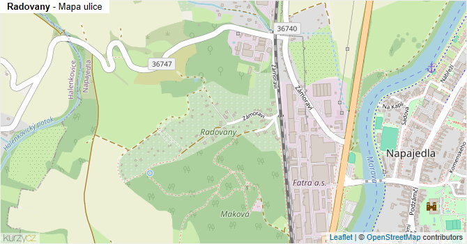Radovany - mapa ulice