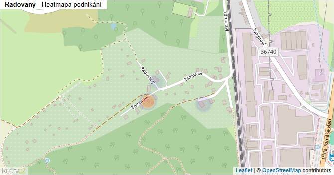 Radovany - mapa podnikání