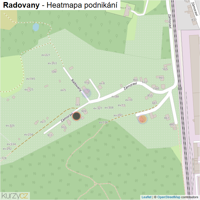 Mapa Radovany - Firmy v ulici.